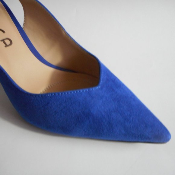 NEW UNISA Blue Velour Fabric Sling back Sandals - Picture 4 of 4